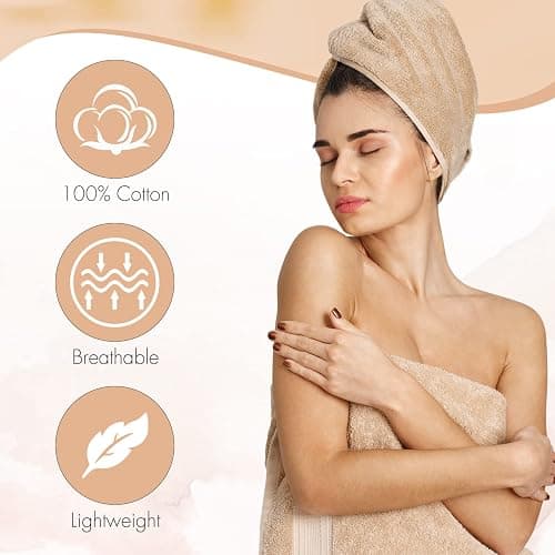 KAHAF Collection 6-Pack Bath Towels - Lightweight - Extra Absorbent - 100% Cotton - Shower towels (Multi, 27 inchesx54 inches) thumbnail 3