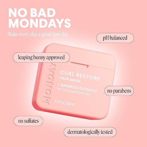 MONDAY HAIRCARE CURL RESTORE Hair Mask with Bamboo Extract, Coconut Oil & Shea Butter for Curls & Coils of all types 250 mL thumbnail 5