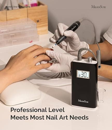 MelodySusie Entry-Level Clip-On Cordless Nail Drill, SC320H 30000RPM Popular Classic E-File with LCD Display for Manicure Shaping & Gel Removal, Perfect for Training, Nail Art Practice & Home Use thumbnail 5