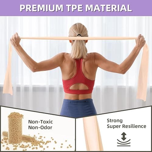 Stretch Bands for Exercise, Resistance Bands for Working Out, Exercise Bands for Physical Therapy, Pilates, Rehab, Stretch, Strength Training and Yoga Starter Set thumbnail 3