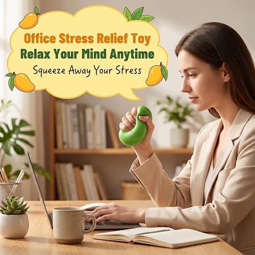 Crunchy Mango Squishy, Mango Squishy, Soft Slow Color Changing Mango Squishys, Realistic Fruit Squeeze Toy,Stress Relief, for Adults thumbnail 3