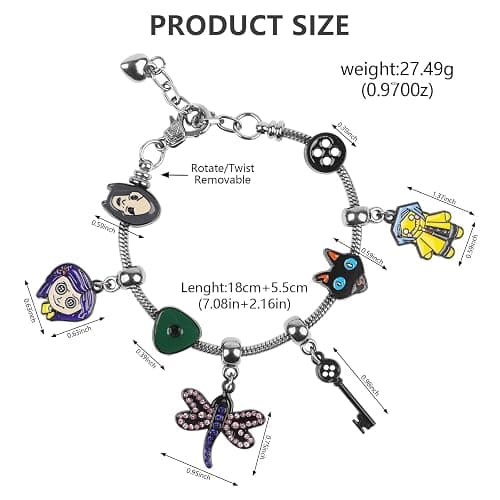 woxafo Coraline Bracelet Coraline Charm Accessories for Women Men, Coraline Jewelry for Halloween Costume Cosplay Movie Props Dress Up thumbnail 2