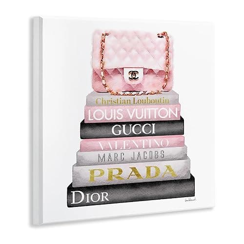 Stupell Industries 'Watercolor High Fashion Bookstack', Wall Plaque Art, 12 x 12 Inches, Easy to Hang and Sturdy, Made in USA, by Amanda Greenwood thumbnail 3