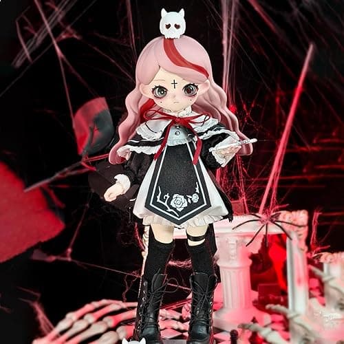 GNATAPIAY 1/12 BJD Dolls Blind Box,Kawaii BJD Dolls Dark Gothic Series 1/12 Ball Jointed Doll Collectable Action Figure Posable Dress Up Doll for Girls Birthday Party Gift Toys - Whole Set-6packs thumbnail 3