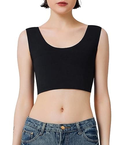 LEINIDINA Chest Binder for Transgender FTM Elastic Band Crew Neck Pullover Binder Bra Tank Top - Image 1