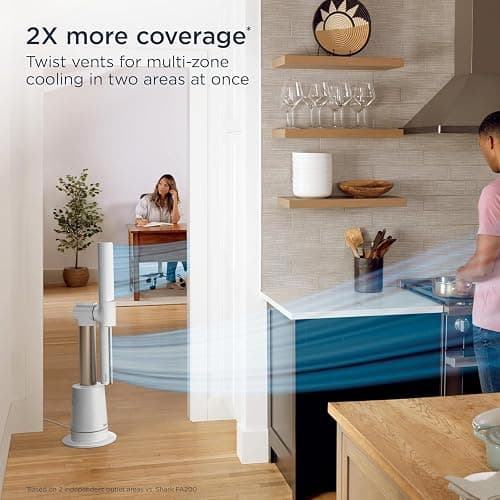 SHARK TurboBlade Fan—Ultra-customizable bladeless tower fan, pivots, twists, oscillates 180°, circulates and propels air, 10 noise levels + 10 speeds, easy to clean, WHITE, UT205(Renewed) thumbnail 7