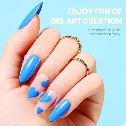 beetles Gel Polish Nail Art Gel Liner Set 6 Neon Gel Nail Polish Colors Hot Pink Orange Blue Yellow Paint for Nails Built Thin Brush in Bottle Soak off Uv LED Lamp Rainbow Nails Summer thumbnail 7