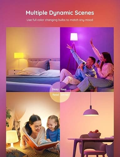 Govee Smart Light Bulbs, Color Changing Light Bulb, Work with Alexa and Google Assistant, 16 Million Colors RGBWW, WiFi & Bluetooth LED Light Bulbs, Music Sync, A19, 800 Lumens, 4 Pack - 4 thumbnail 6