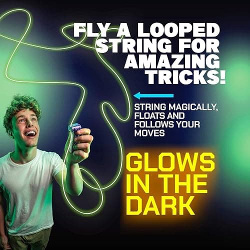 ZipString Luma - The Patented Glow-in-The-Dark Toy That Flies a Loop of String, Creates Endless Shapes and Tricks Built-in LED for Glowing Fun. Perfect STEM Gift for Kids & Adults. Wonderment Awaits thumbnail 2