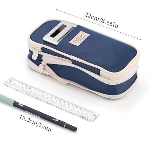 EASTHILL Big Capacity Pencil Case Large Pencil Pouch Stationery Pen Bag for Teen Girls-Navy thumbnail 4
