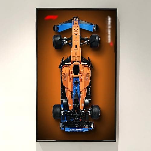 WETCEAOM Display Wallboard for Lego 42141 Technic McLaren Formula 1 2022 Replica Race Car, Ideas for Lego Car Wall Mount Display Frame Lover, 31.5x19.7in (No Model) - Image 1
