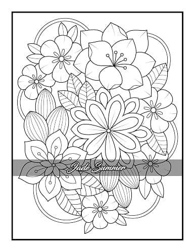 100 Flowers: An Adult Coloring Book with Bouquets, Wreaths, Swirls, Patterns, Decorations, Inspirational Designs, and Much More! thumbnail 66