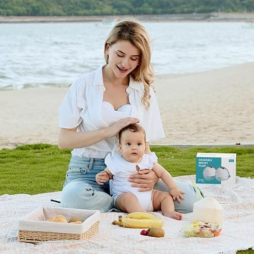 Paruu P10 Hands Free Breast Pump Wearable, 338mmHg Strong Suction, Low Noise, 4 Modes & 9 Levels, Electric Breast Pump Portable, Smart Display, 19/21/24/28mm Insert/Flange, 2 Pack (White) thumbnail 7