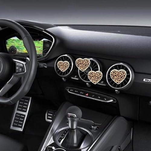 4 Pcs Leopard Print Heart Car Air Fresheners Vent Clips Long Lasting Car Diffuser Vent Clip Interior Decor Charm Decoration Cute Accessories for Women, Auto Accessories, Automotive Air Fresheners thumbnail 5