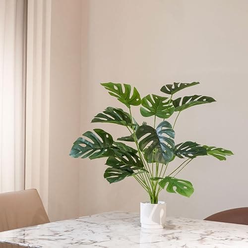 ELTNEGSA 28" Fake Plants Large Artificial Plants Indoor Tall Faux Monstera Plant for Home Office Living Room Garden Decor thumbnail 6