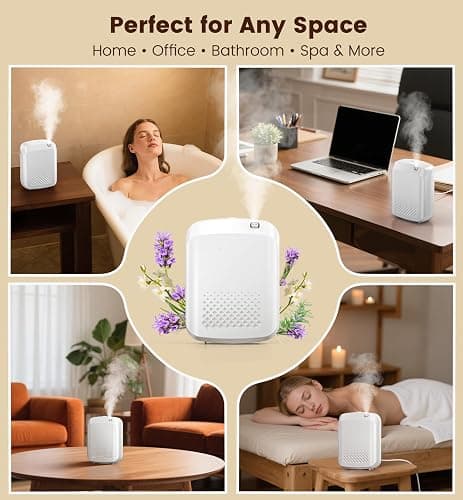 Waterless Essential Oil Diffuser 3000 Sq.Ft Coverage for Large Home Hotel Office, 400ml Cold Air Scent Machine for Aromathrapy, Bluetooth App Control, No-Noise Aroma Diffuser On Wall Valentines Gift thumbnail 6