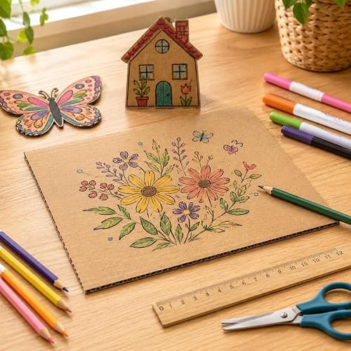 60 Pack Corrugated Cardboard Sheets 8.5 x 11 Inch, Kraft Cardboard Sheets for Crafts, DIY Projects, Art Supplies, Packaging Inserts and Printing thumbnail 2