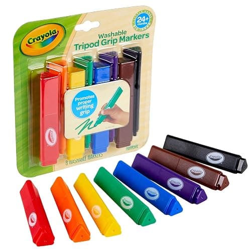 Crayola Triangle Toddler Markers (8ct), Easy Grip Washable Markers for Toddlers, Arts & Crafts Supplies, Coloring for Young Kids, Nontoxic thumbnail 3