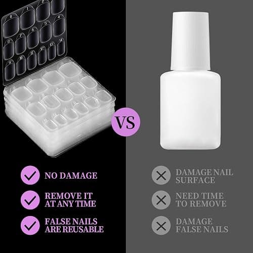 Teenitor 600pcs Nail Sticky Tabs for Press on Nails, 15 Sizes of Nail Glue Stickers for False Nails, Double Side Jelly Stickers, 40 Sheets Nail Adhesive Tabs thumbnail 6