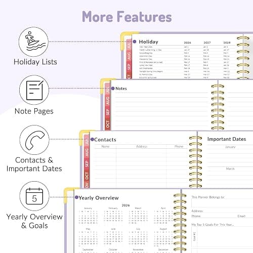 Forvencer Academic Planner 2026-2027, July 2026-June 2027 Weekly & Monthly Hardcover Calendar Planner, 8.5" X 11", Daily Agenda Book, School Office Notebook College Teacher Student Organizer A4, Blue thumbnail 6
