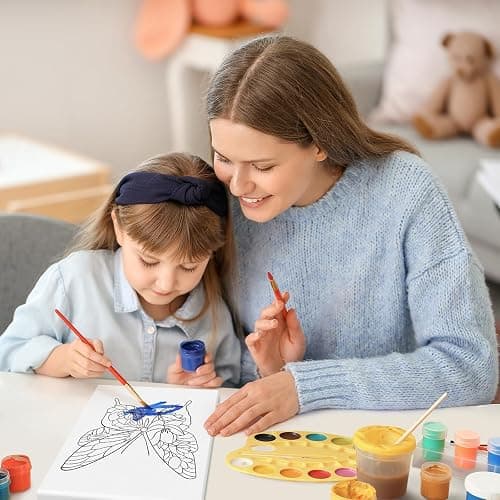 COCHIE 6 Pack 8x10 Inches Butterfly Flower Pre Drawn Canvas to Paint for Sip and Paint Party, Pre Printed Framed Canvases Set, Butterflies Pre Sketched Canvas for Painting for Adults Kids thumbnail 2