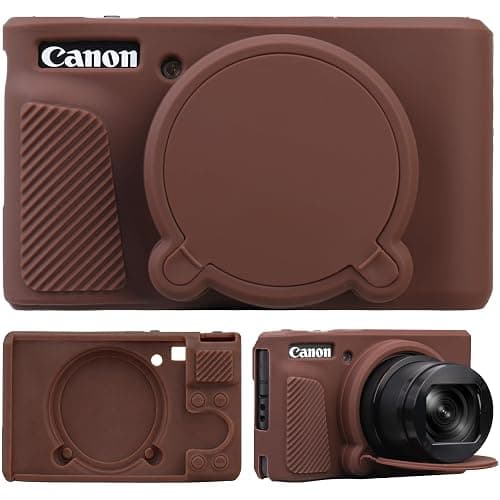 Supmay Gehäuse für PowerShot SX740 HS, SX730 HS Kamera, weiche Silikon Schutztasche abnehmbare Linse Abdeckung, Silikon Abdeckung Gummi weiche Kamera Gehäuse, Braun - Image 1
