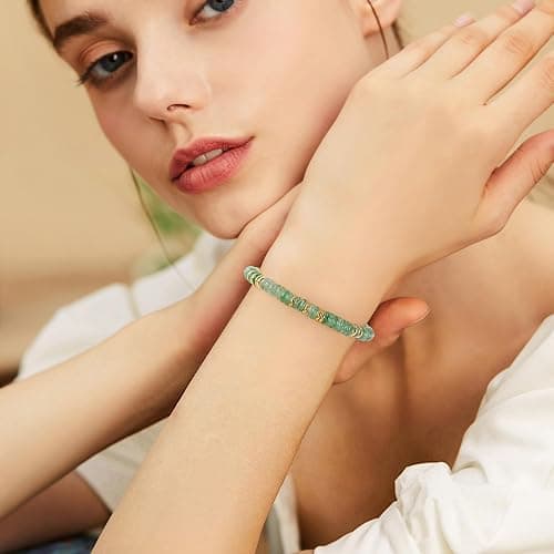 VIBILIA Gold Plated Bracelets for Women, Boho Bangle Bracelets, Beaded Bracelets Trendy, Handmade Gold Jewelry, Fashion Birthday Gifts for Women Friend on Valentine's Day Easter Mother's Day thumbnail 6