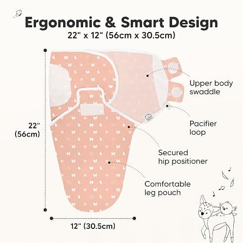 3-Pack Organic Baby Swaddle Sleep Sacks - Swaddles for Newborns, Infant 0-3 Months, Baby Girls, Boys, Soft & Snug Newborn Sleep Sack, Nursery Swaddling Blankets (Butterflies) thumbnail 2