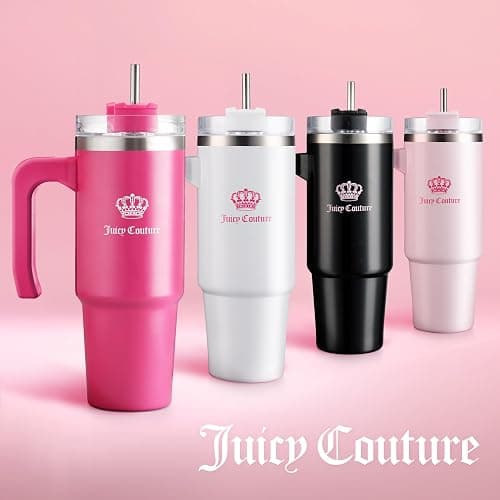 Juicy Couture Travel Style Fashion Water Bottle - Light Pink - 31.5oz thumbnail 7