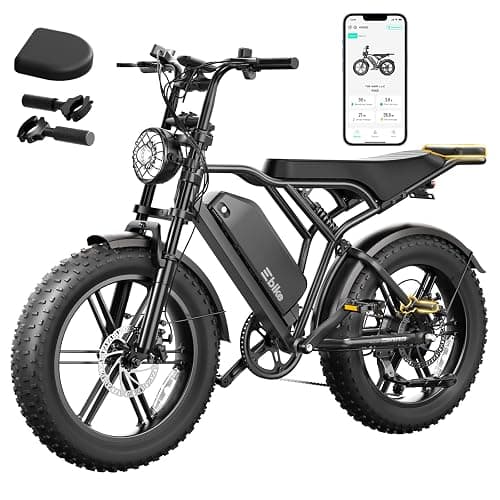 TST Electric Bike for Adults, 1500W Peak Motor 60 Miles Fat Tire Ebike with 48V 15Ah Removable Battery 20" Fat Tire Electric Bike, Full Suspension and 7-Speed - Image 1