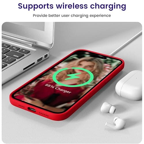OTOFLY Designed for iPhone 14 Pro Max Case, Silicone Shockproof Slim Thin Phone Case for iPhone 14 Pro Max 6.7 inch (Red) thumbnail 7