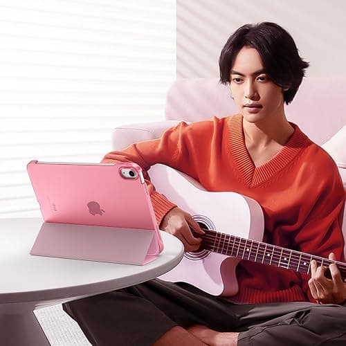 TiMOVO Case for iPad (A16) 11th Generation 11 Inch 2025/iPad 10th Generation 10.9 Inch 2022, Slim Stand Cover with Hard Translucent Back, Support Touch ID, Auto Wake/Sleep, Nosegay Pink thumbnail 6