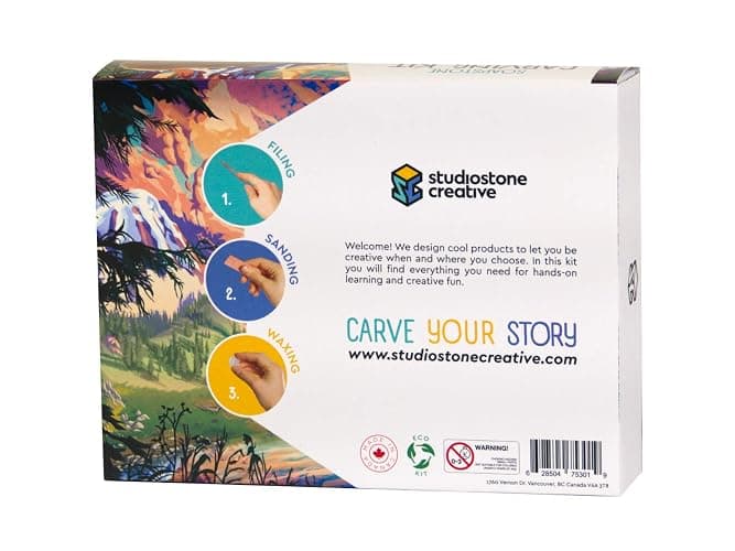 STUDIOSTONE CREATIVE DIY Arts & Crafts Carving Kit Kids Adults Wolf Sculpture Soapstone thumbnail 2