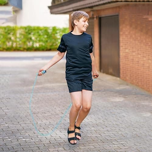Jump Rope for Kids-Adjustable Cotton Braided Skipping Rope with Wooden Handle for Toddler Fitness Workout Exercise Outdoor Activity thumbnail 6