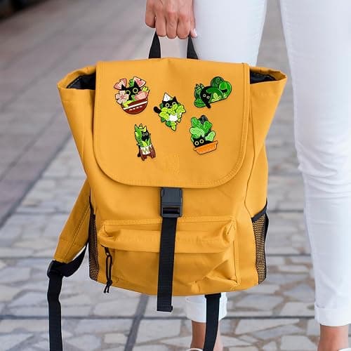 Mabor 5Pcs Funny Animal Enamel Brooch Pins Badges, Cat Enamel Pins Set Cartoon Lapel Badges for Women Girl Cute Black Cat Pins for Bags Clothing thumbnail 6
