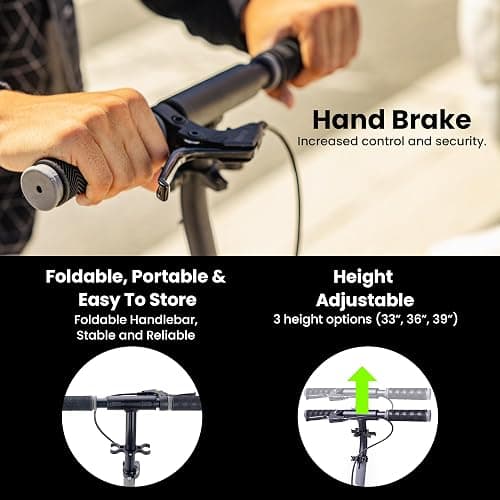 AERO MOBILITY Big Wheel Kick Scooter for Kids 6-12, Teens & Adults | Light Up Wheels | Hand Controlled Brake | Shock Absorption | Rubber Deck Mat | Foldable & Height Adjustable thumbnail 3