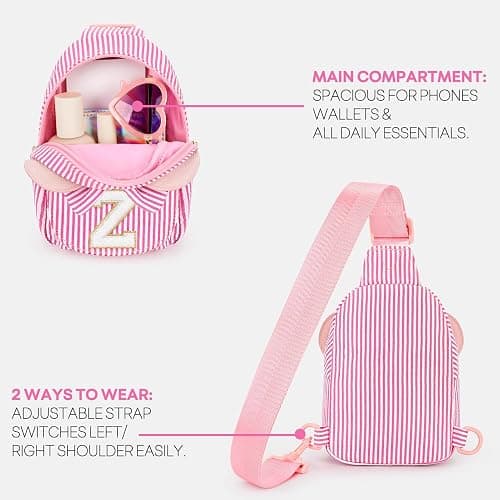 mibasies Initial Sling Bag for Girls, 4 Year Old Girl Birthday Gifts, Letter Z thumbnail 7