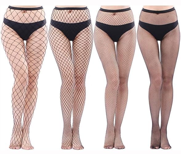 EVERSWE High Waist Fishnet Tights, Thigh High Suspender Stockings - Image 1