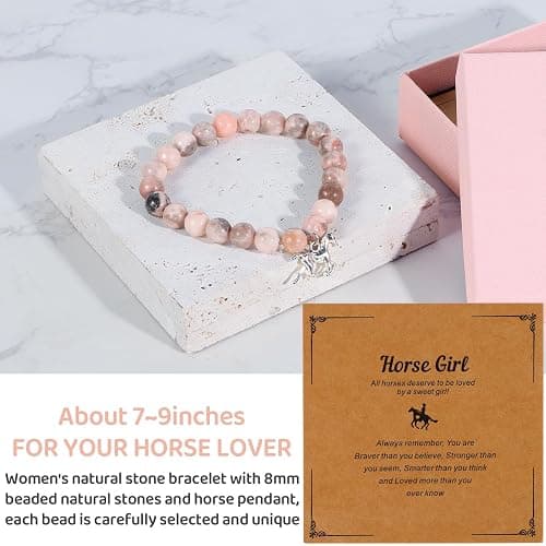 Horse Lover Gifts: Cool Stuff for Women & Men - Horse Tumbler, Makeup Bag, Baseball Hat, Bracelet, Hair Band, Socks, Card for Birthday & Christmas thumbnail 6