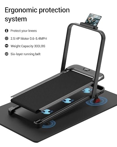 LONTEK 3-in-1 Foldable Treadmill with 300 LBS Capacity, 15% Walking Pad Treadmills for Home and Office, 2.5 HP Under Desk Treadmill with Quiet Brushless thumbnail 7