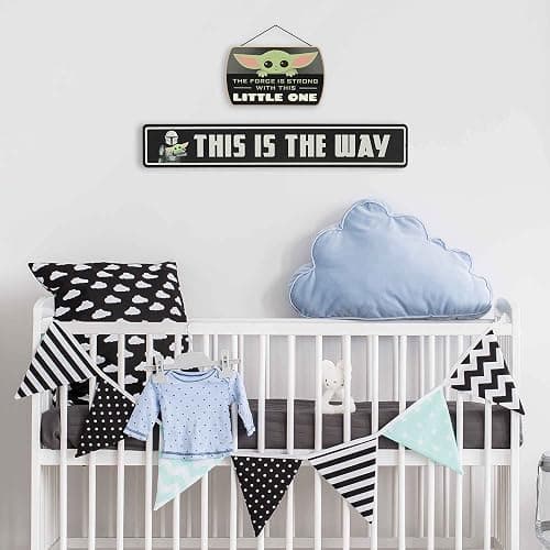 Disney Star Wars: The Mandalorian Baby Yoda Force is Strong With This Little One Hanging Wood Wall Decor - Grogu, The Child thumbnail 7