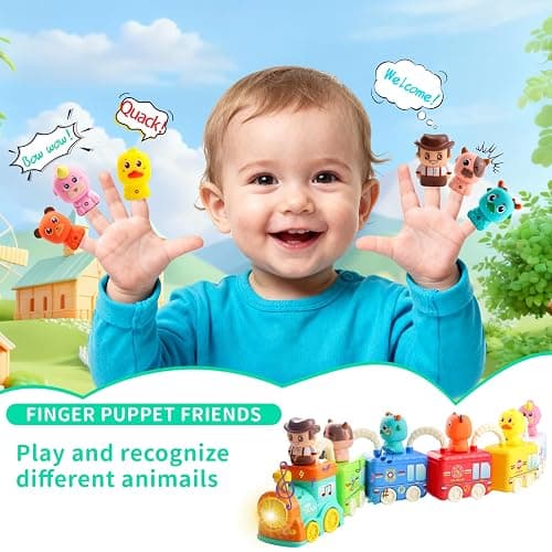 Learning Toy for Toddlers 2 3 4 5 Years Old, Matching & Sorting Montessori Learning Farm Train with 5 Finger Puppets, Locks & Keys Counting & Sorting Trains Set, Preschool Toy Boy Girls Birthday Gifts thumbnail 3