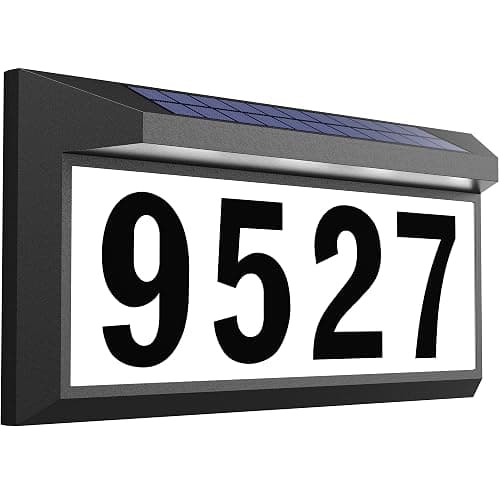 Solar Address Sign, Lighted Address Plaque Outdoor Waterproof, Illuminated Address Numbers, House Numbers for Outside - Image 1