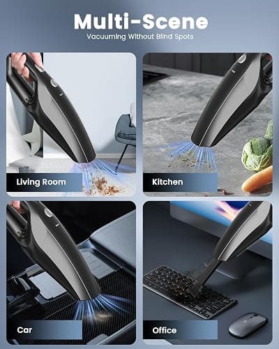 SERVOMASTER Handheld Vacuum Cordless, Car Vacuums Powerful with Rechargeable Battery, Portable Hand Held Vacuum Cordless with Washable HEPA Filter, Mini Vacuums Kit for Men and Women thumbnail 5