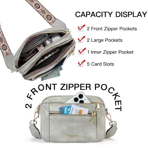 Telena Small Crossbody Bags For Women Vegan Leather Crossbody Purse With Adjustable Wide Strap For Daily Life thumbnail 3