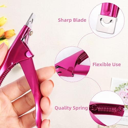 Upgade Acryl Nagelknipser Gelnägel Set, Tip Cutter mit Magnete Nagelfeile Stahl Push, Edelstahl Falsche Nagelknipser, Nagelknipser für Acrylnägel, Professionelle Nagelknipser für Home Nail Art thumbnail 3
