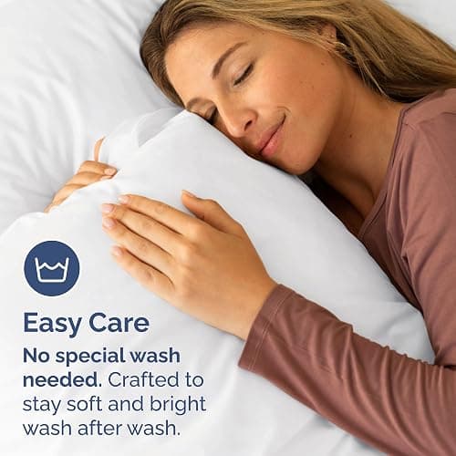 Queen Pillow Cases Set of 2 - Ultra Soft Hotel Quality Pillowcase Covers - Comfy, Cozy & Wrinkle Free - Shrinkage, Stain and Fade Resistant - Machine Washable Pillow Protectors - 2 Piece Set - White thumbnail 5