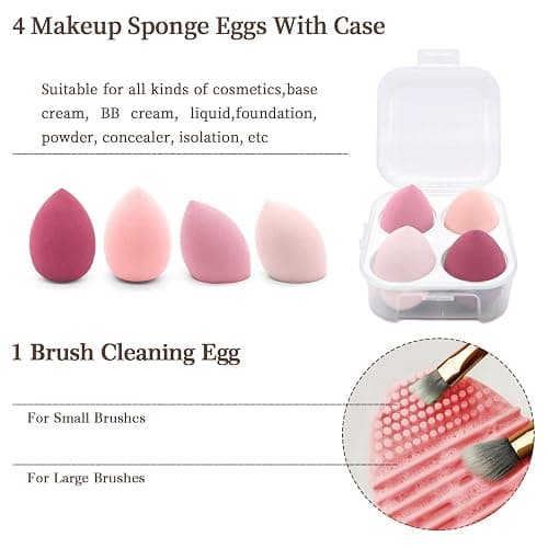 Koccido Makeup Brushes 22 Pcs Makeup Kit,Foundation Brush Eyeshadow Brush Make up Brushes Set (Pink, 22 Piece Set) thumbnail 5