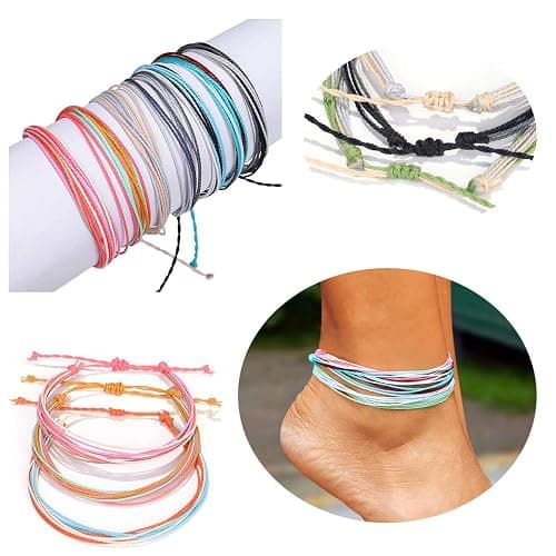 Yfstyle Handmade Summer String Bracelets for Women - Boho Braided Adjustable Beaded Waterproof Surfer Beach Bracelet Jewelry for Women Men thumbnail 3