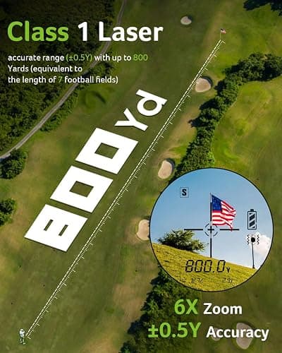 Acer Gadget Golf Rangefinder with Slope - 800/1200Yards Range Finder for Hunting, 6X Magnification with Flag Pole Locking Vibration, Rechargeable Battery with Magnet Stripe, Golf Accessories for Men thumbnail 3